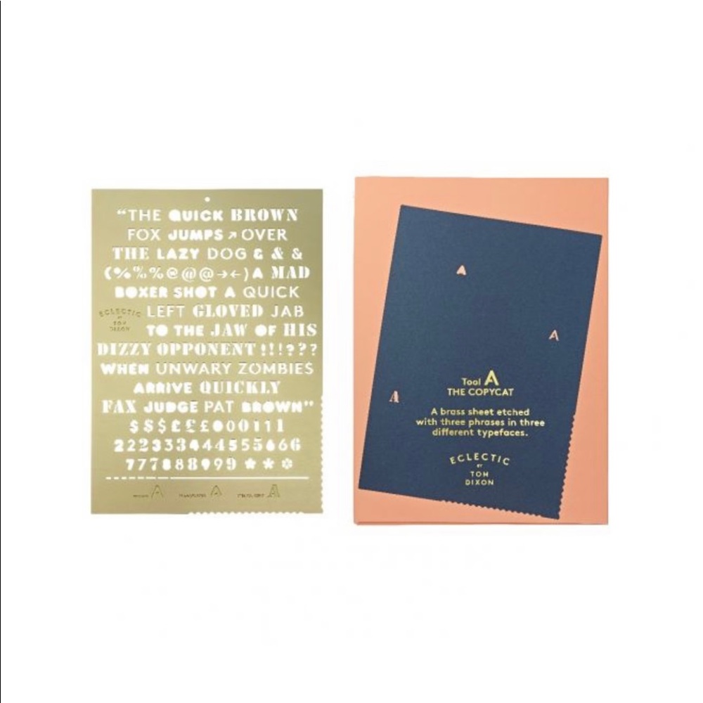 TOOL The Copycat by Tom Dixon: Etched Brass Stencil Sheet